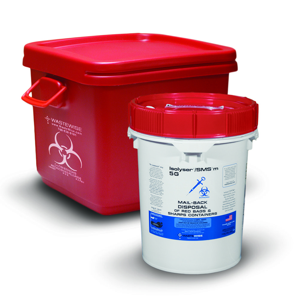 Isolyser/SMSm Mail-back Red Bag and Sharps Container Disposal Family